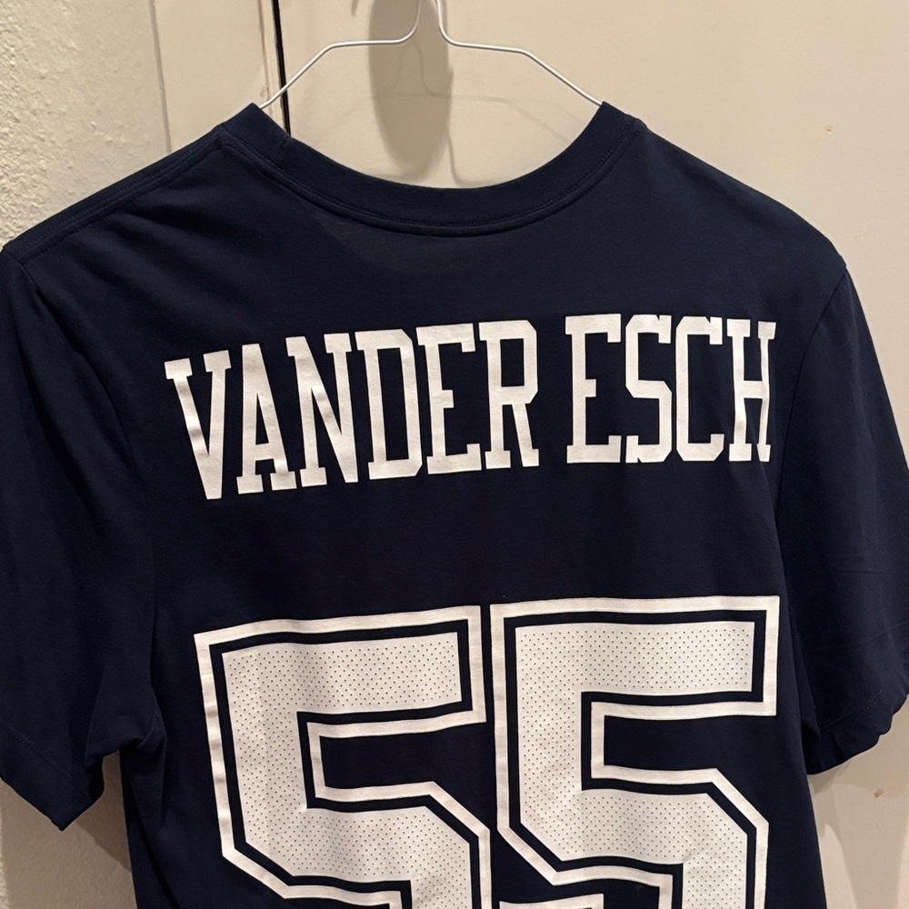 Nike Navy Tee with White Logo Cowboys #55 Vanderesch